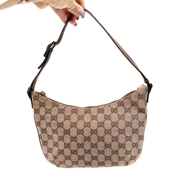 Gucci Vintage GG Pink Canvas Slim Pochette Mini Shoulder Bag COA Style #0050813 - Picture 4 of 13